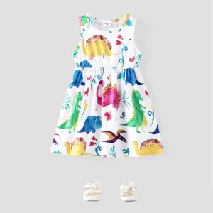Toddler Girl Animal Dinosaur Print Sleeveless Dress #769194