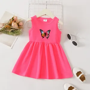 Toddler Girl Butterfly Print Tank Dress #1037206