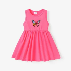 Toddler Girl Butterfly Print Tank Dress #1258002