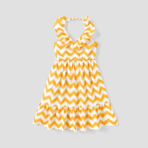 Toddler Girl Chevron Stripe Sleeveless Halter Dress #825517
