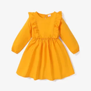 Toddler Girl Childlike Animal Fox Agaric Edge  Long Sleeve Dress #1165747