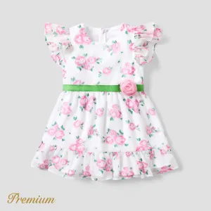 Toddler Girl Elegant Floral Ruffle Dress #1315840
