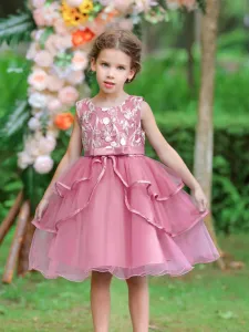 Toddler Girl Elegant  Multi-layeredTropical Flower Costume Dress #1069258
