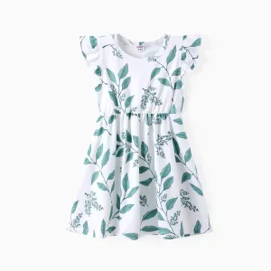 Toddler Girl Sweet Flutter-sleeve Floral Dress