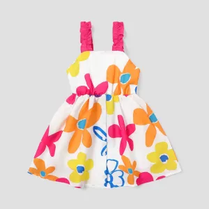 Toddler Girl Floral Print Ruffled Slip Dress #837934
