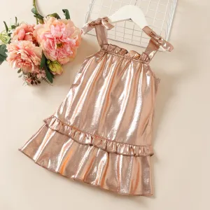 Toddler Girl Gold Ruffled Tank Dress #1047712