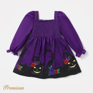 Toddler Girl Halloween Elegant Smocking Dress #1066289