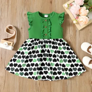 Toddler Girl Heart Allover Flutter-sleeve Dress #839808