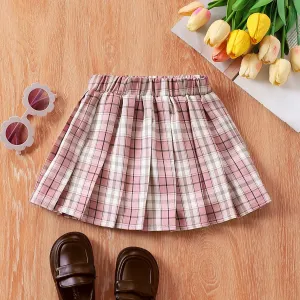 Toddler Girl Pleated Grid/Houndstooth School Skirt Dress #1322324