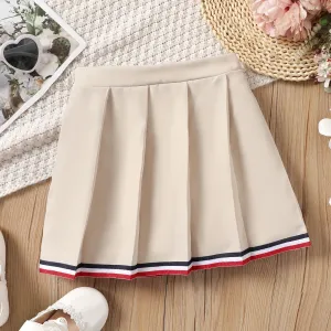 Toddler Girl Stripe Detail Pleated Skirt #1048315