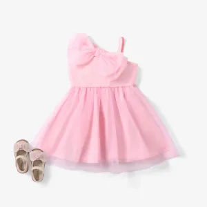 Toddler Girl Sweet 3D Bowknot Mesh Dress #1317316