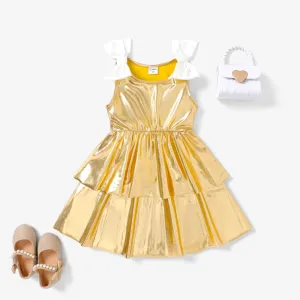 Toddler Girl Sweet Metallic Bow Dress #1166154