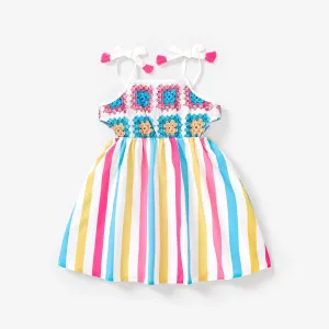 Toddler Girl Sweet Stripe Hanging Strape Dress #1318784