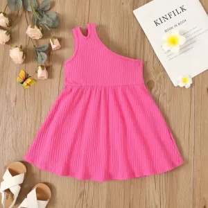 Toddler Girl Textured Solid Sleeveless Dress #1034022