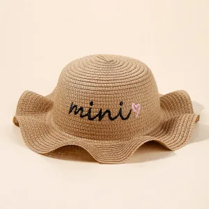Baby/Toddler Letters Heart Embroidery Straw Hat #1052920