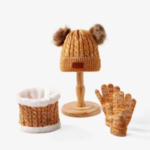 Baby/toddler Three-piece set of essential winter woolen hat, scarf and gloves to keep warm #1170403