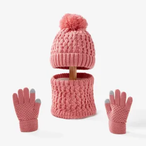 Baby/toddler winter warm and cold-proof three-piece set, knitted woolen hat, neck scarf and gloves #1170410