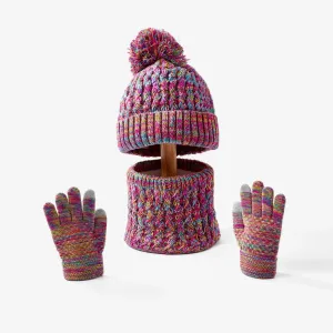 Baby/toddler winter warm and cold-proof three-piece set, knitted woolen hat, neck scarf and gloves #1170411