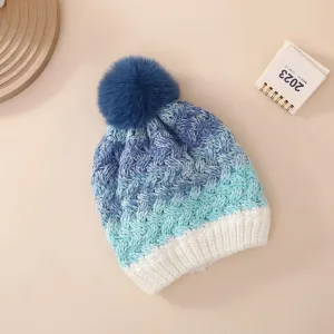 Color block knitted fashionable and warm woolen hat  for Toddler/kids #1166290