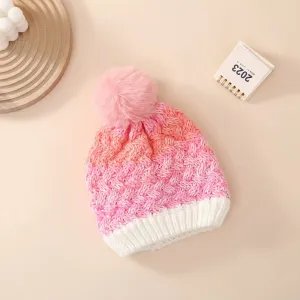 Color block knitted fashionable and warm woolen hat  for Toddler/kids #1166291