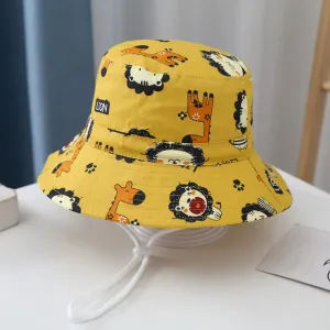 Toddler 100% Cotton Allover Lions Print Fisherman Hat #1051525