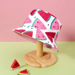 Toddler/Kid Girl Watermelon Floral Print Reversible Bucket Hat #1039202