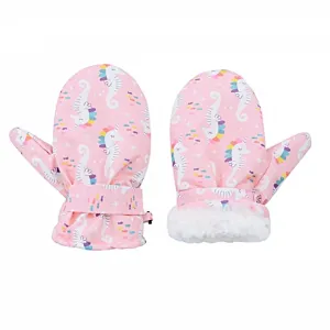 Toddler/kids Childlike Christmas fleece waterproof warm ski mittens #1192541
