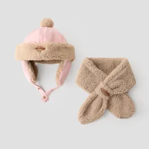 Toddler/Kids Thick plush warm hat and scarf #1211231