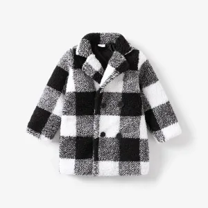 Toddler Boy/Girl Lapel Grid/Houndstooth Coat #1100935
