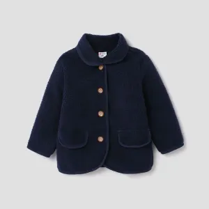 Toddler Boy/Girl Solid Button Casual Coat #1091599