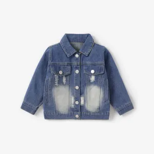 Toddler Girl Basic Solid color Denim 100% cotton Coat/Jacket #1116698