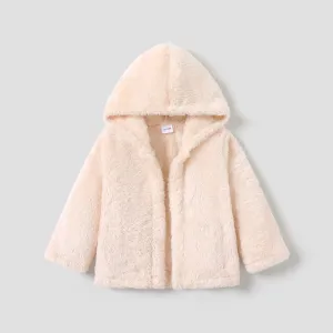 Toddler Girl/Boy Basic Solid Color Polar Fleece Hooded Coat #1087903