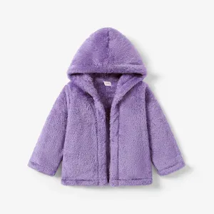 Toddler Girl/Boy Basic Solid Color Polar Fleece Hooded Coat #1087908