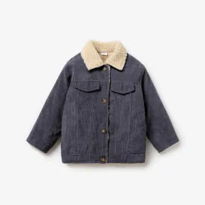 Toddler Girl/Boy Lapel Collar Button Design Fleece Lined Coat #194184