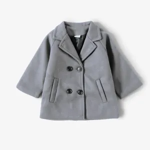 Toddler Girl/Boy Lapel Collar Double Breasted Coat #1088688