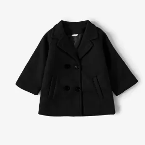 Toddler Girl/Boy Lapel Collar Double Breasted Coat #193293