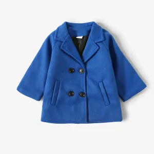 Toddler Girl/Boy Lapel Collar Double Breasted Coat #193300