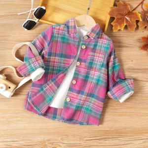Toddler Girl Button Design Grid/Houndstooth Jacket #1167814