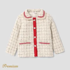 Toddler Girl Elegant Grid Long Sleeve Coat #1165552