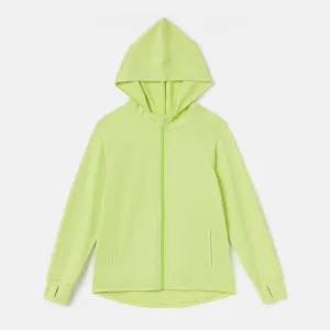 Activewear Anti-UV Kid Boy/Kid Girl Solid Color Sun Protection Zipper Hooded Jacket #769476