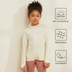 Activewear Anti-UV Kid Boy/Kid Girl Solid Color Sun Protection Zipper Hooded Jacket #769487