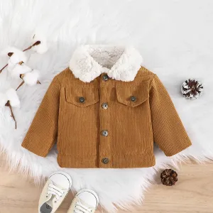Baby Boy/Girl Ribbed Buttons Front Long-sleeve Jacket #1059168