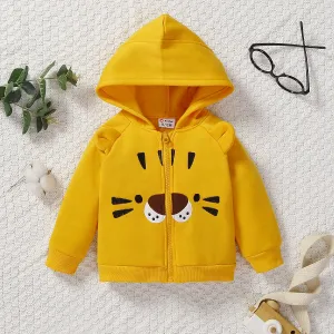 Baby Boy/Girl Tiger Embroidery Zipper Hooded Long-sleeve Jacket #1058117