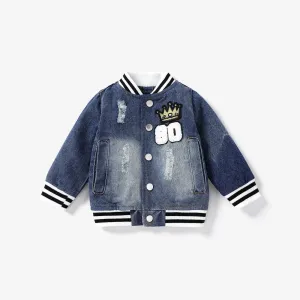 Baby Boy Hole Design Trendy Basic Long Sleeve Denim Jacket #1169752