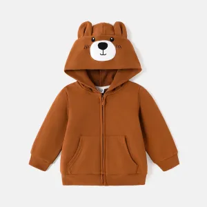 Baby Girl/Boy Bear Embroidered Ear Design Hooded Jacket #237090