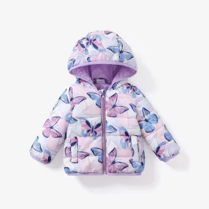 Baby Girls' Sweet Butterfly Animal pattern Zipper, Medium Thick Jacket Coat #1192977