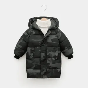 Kid Boy Casual Camouflage Hoodie Winter Coat #1083090