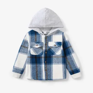 kid Boy Casual Hooded Grid Shirt #1197528