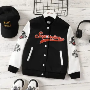 Kid Boy/Girl Buttons Front Letters Embroidery Long-sleeve Jacket #1098279