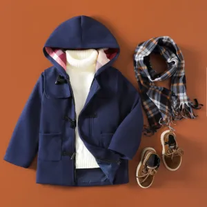 Kid Boy Solid Color School Style Hooded Jacket #1066883